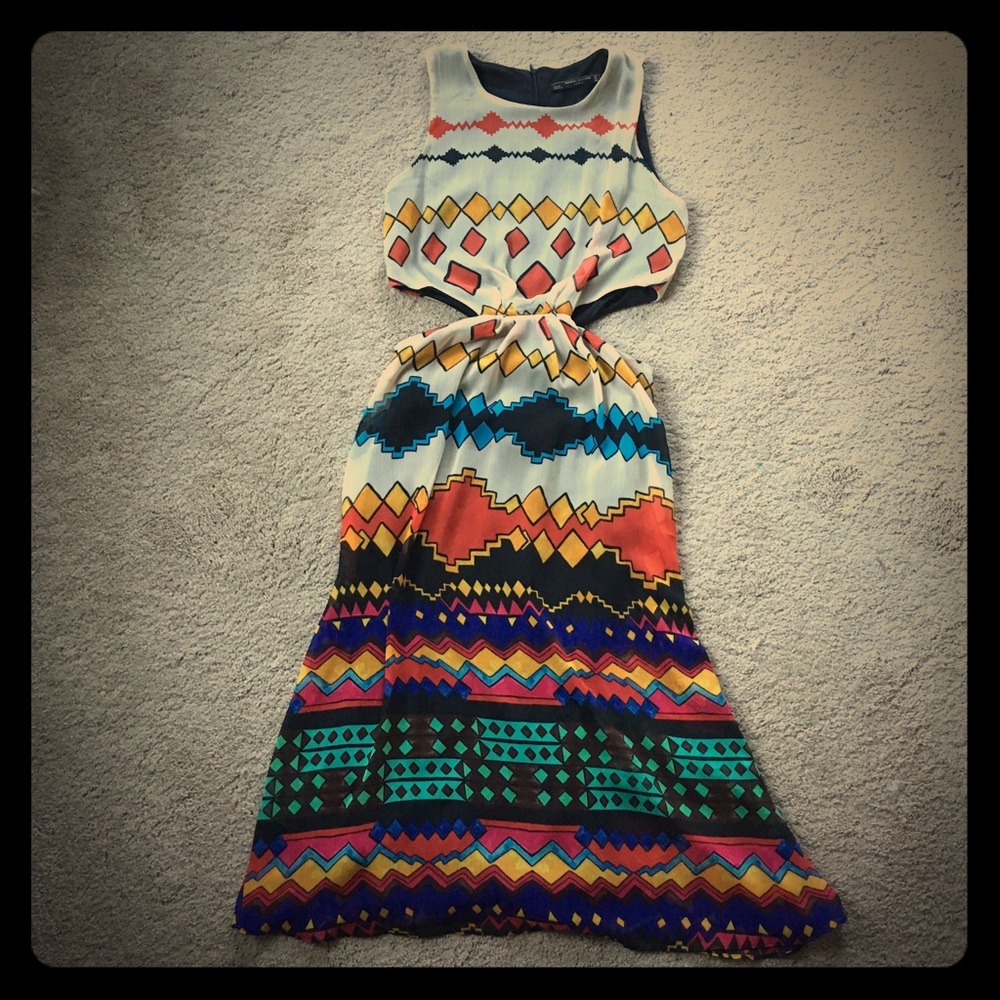 Zara Cutout Tribal Print Dress